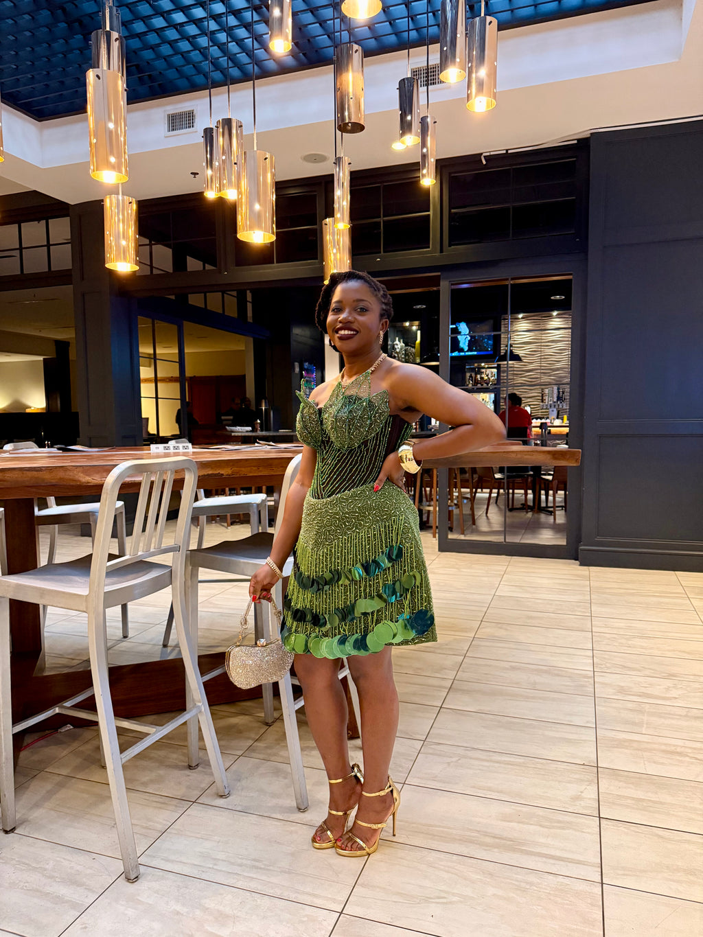 Emerald Luxe Cocktail Dress