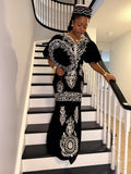 Royal Monochrome Embroidered Gown