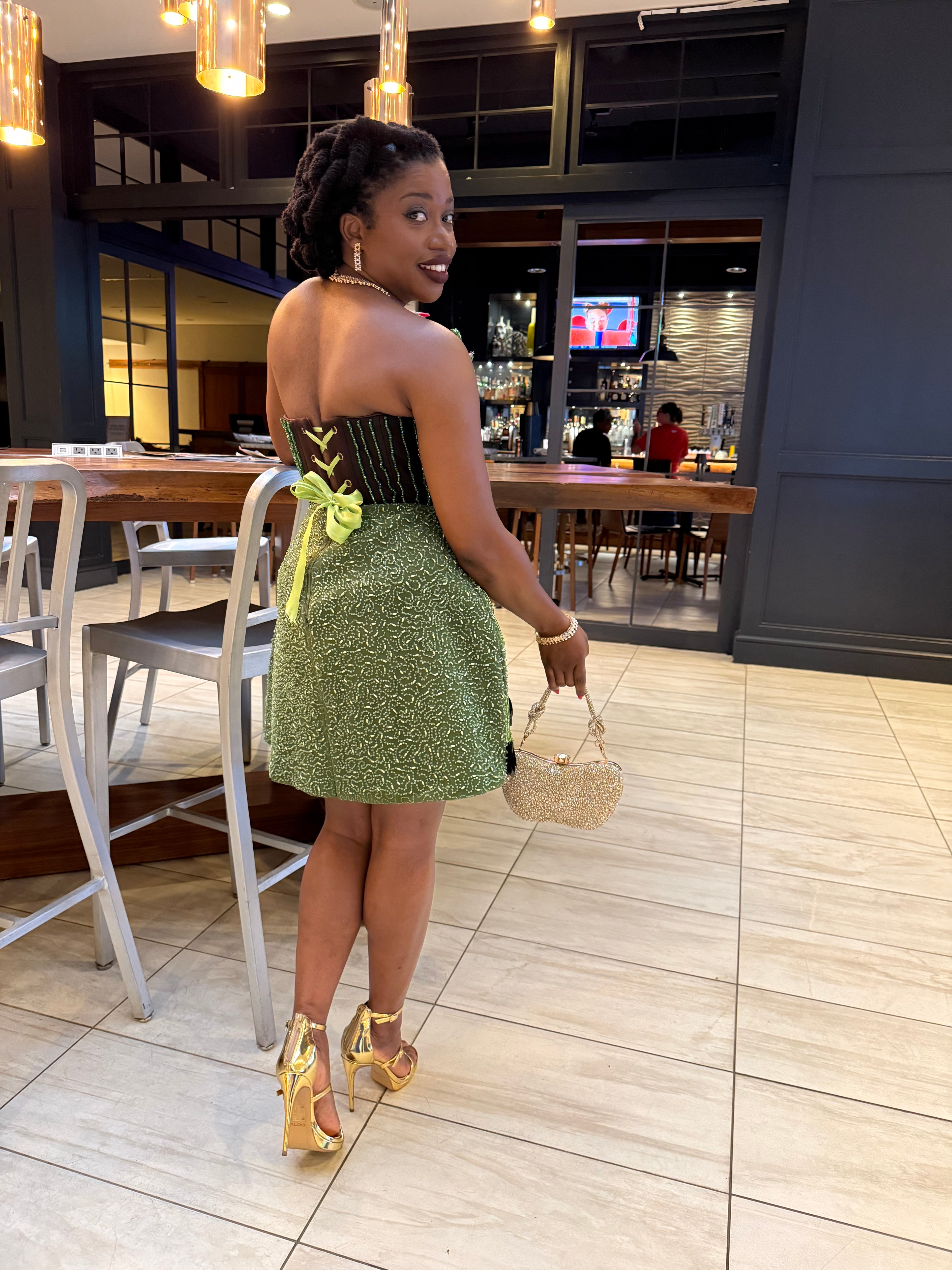 Emerald Luxe Cocktail Dress