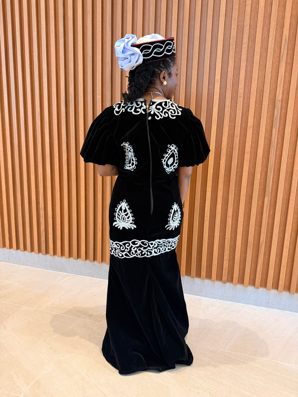 Royal Monochrome Embroidered Gown