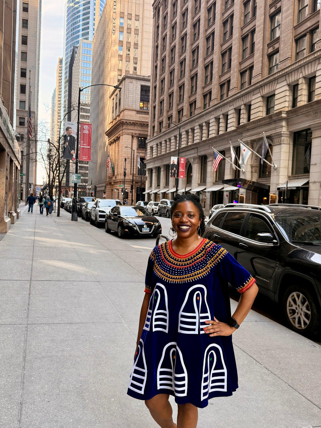 Royal Blue Toghu Shift Dress