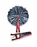 Foldable Bamilike Ndop Hand Fan with Leather – Heritage Motifs | Handmade in Cameroon