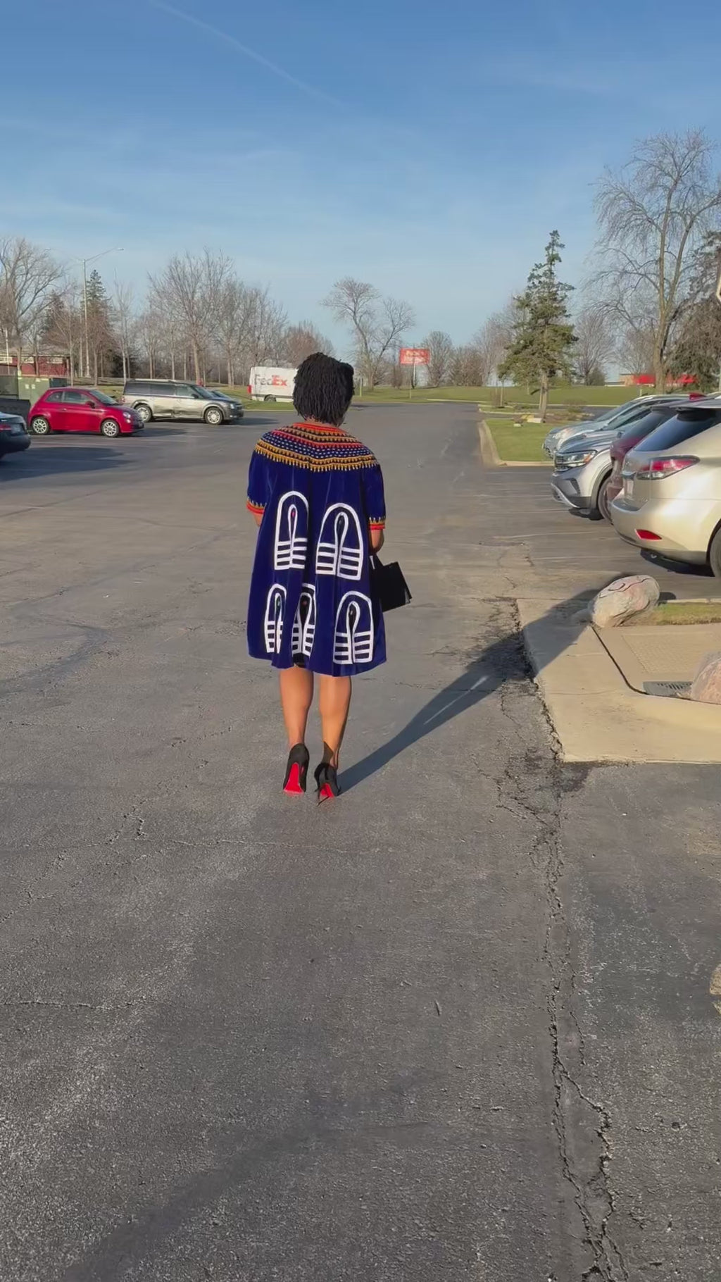 Royal Blue Toghu Shift Dress